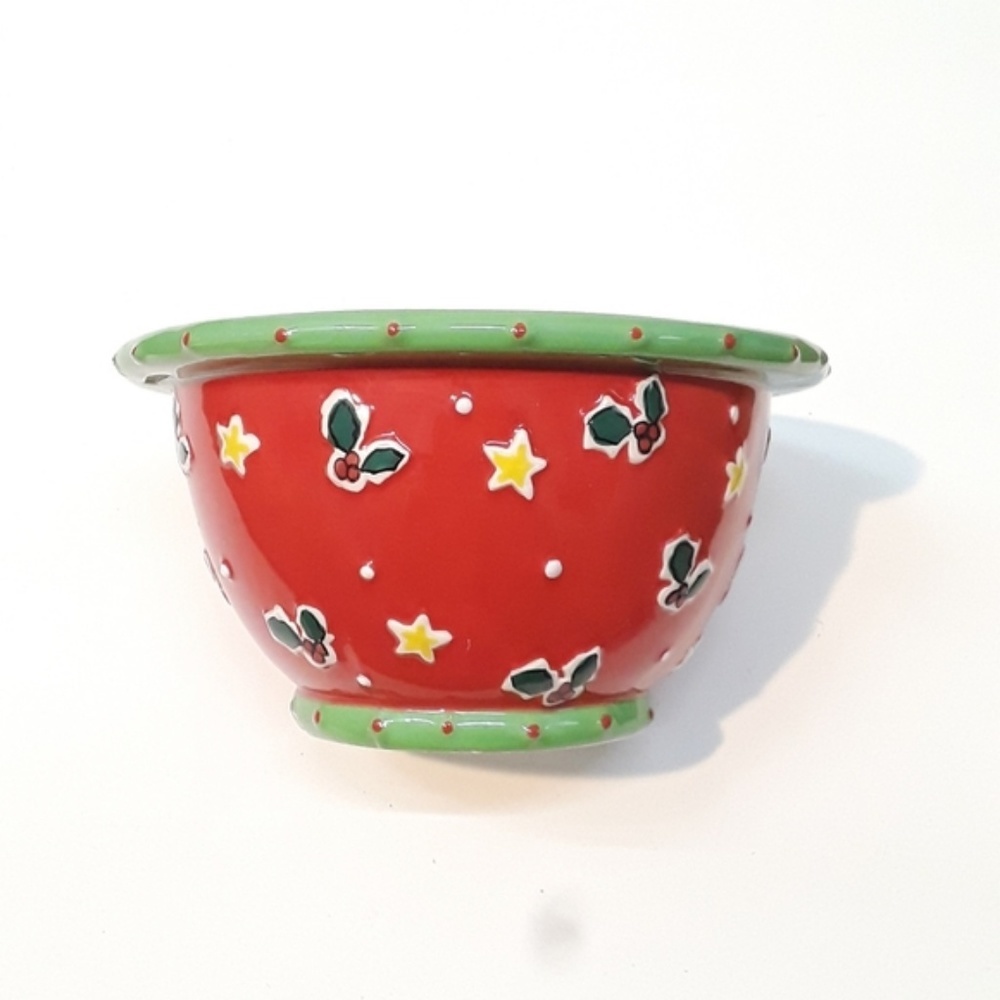 Ganz Christmas Mistletoe Bowl Eat Drink Red Bowl…